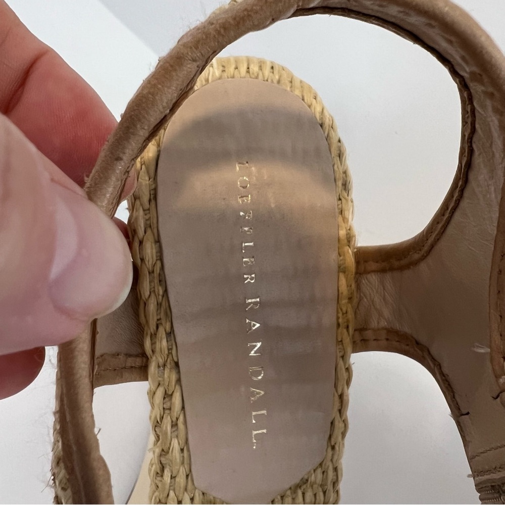 Loeffler Randall Raffia Peep Toe Wedges Size 9 - Picture 13 of 16